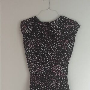 Nicole Miller Black and Pink Abstract Dress